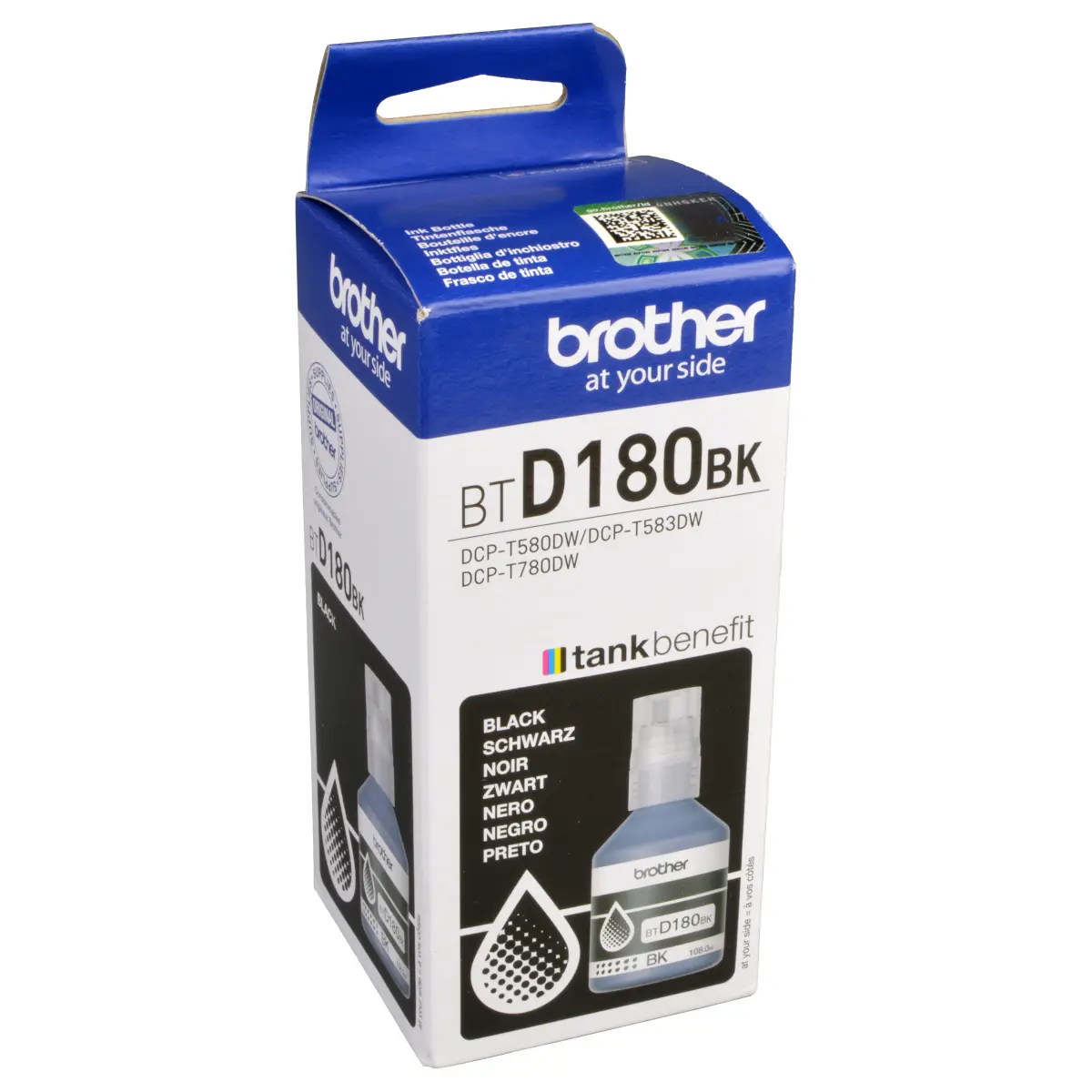 Brother Druckertinte schwarz 108 ml | 7.500 Seiten (BT-D180BK)