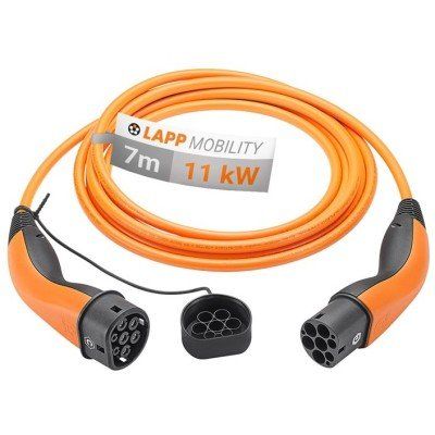 Ladekabel Typ 2, bis zu 11 kW, 7 m, Orange