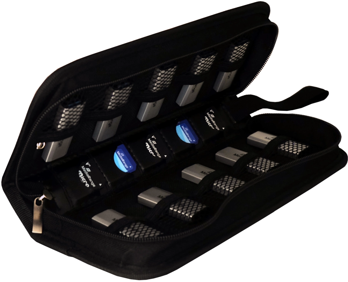 MediaRange Flashdrive-Mappe für 10 USB-Sticks und 5 SD-Karten