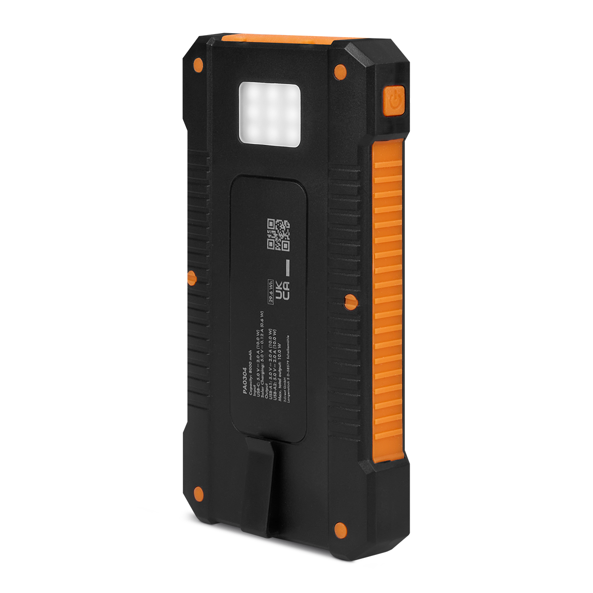 Solar Powerbank 8000 mAh, mit LED-Taschenlampe