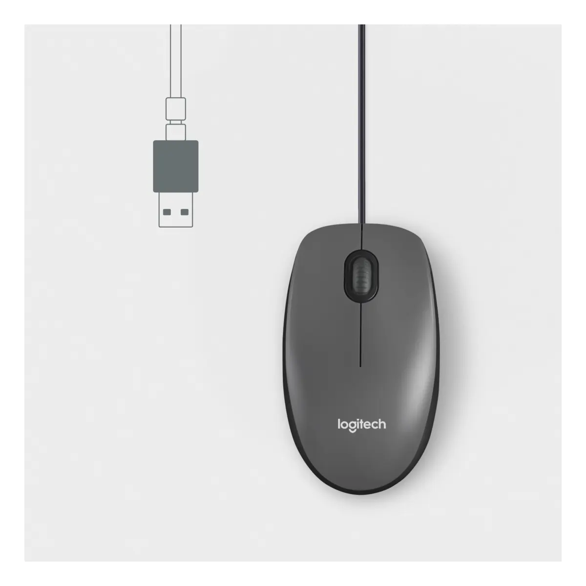 Logitech Mouse M100 grau