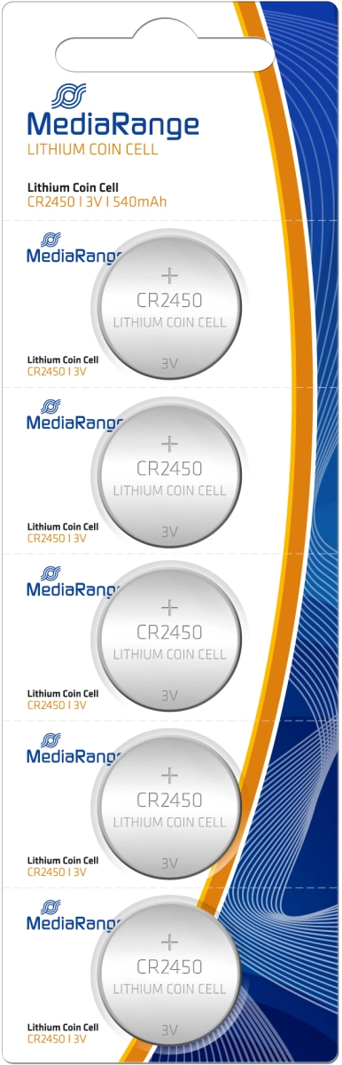 MediaRange Knopfzelle 'CR2450', 3V, 5 Stück