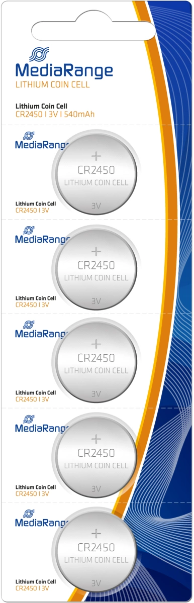 Knopfzelle 'CR2450', 3V, 5 Stück