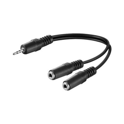 Audio Y Kabeladapter 3,5 mm, 1x Stecker 2x Buchse stereo