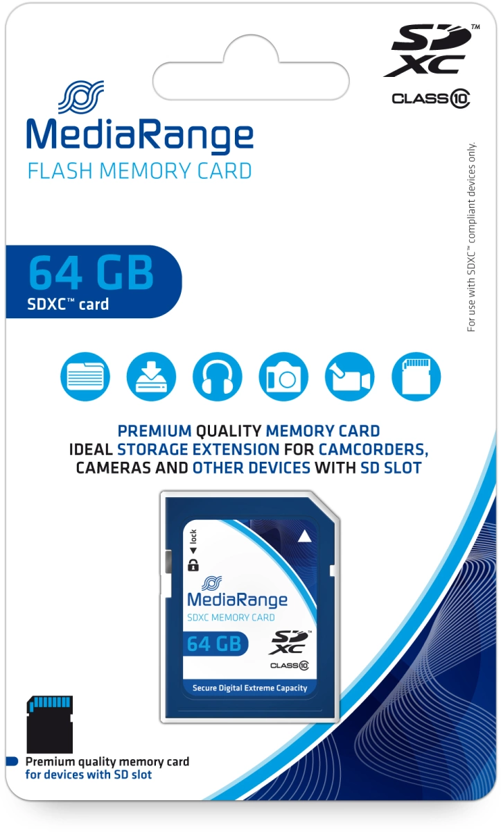 MediaRange SDXC Speicherkarte, Klasse 10, 64GB