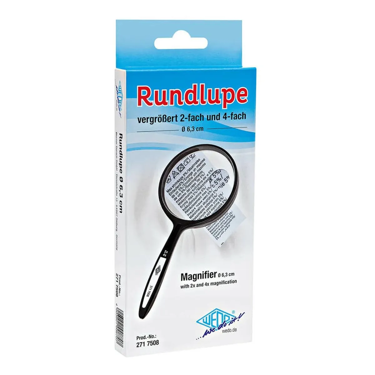 WEDO Rundlupe Ø 6,35 cm - Vergrößerung 2-/4-fach