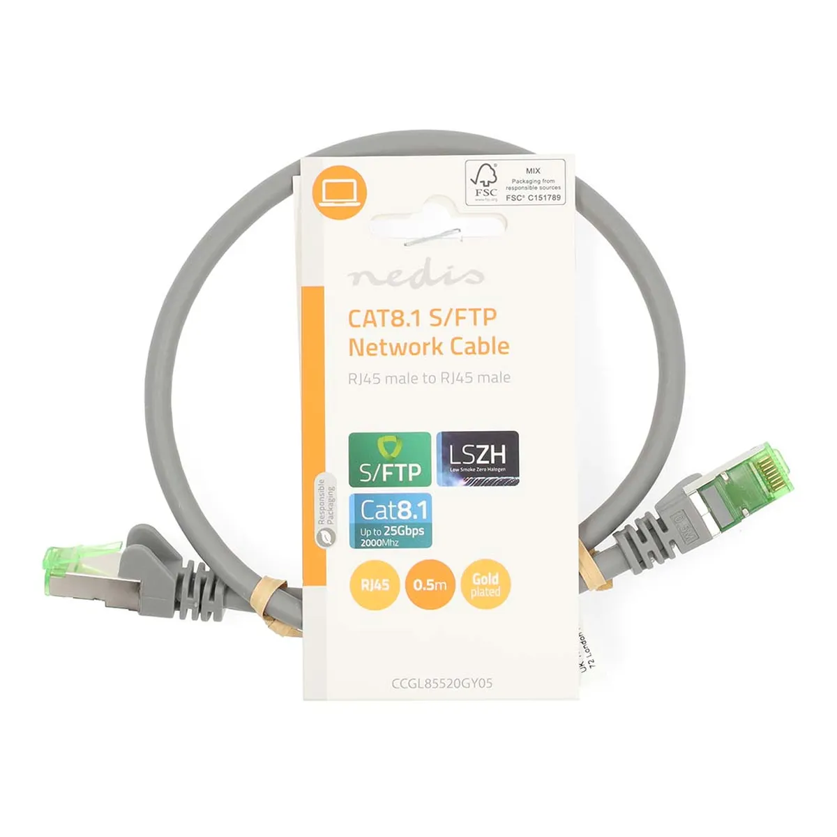 Nedis Cat 8.1 Netzwerkkabel grau 0.50m