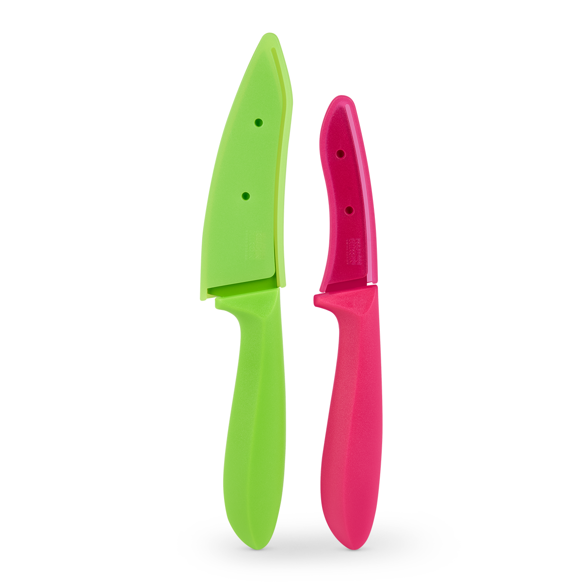 KUHN RIKON COLORI®V Gemüsemesser 100 mm, grün & Schälmesser, pink