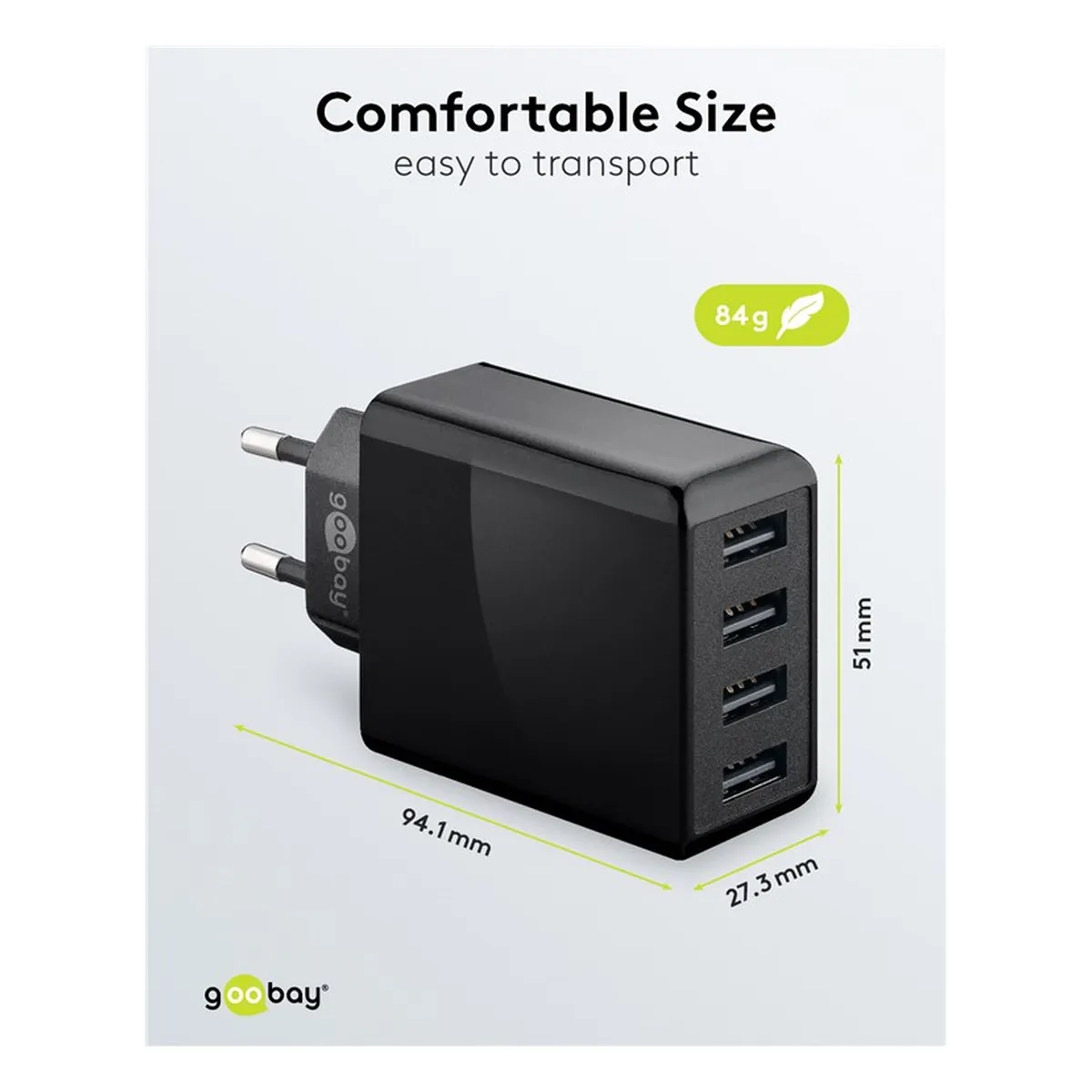 Goobay 4-fach USB-Ladegerät (30W) schwarz