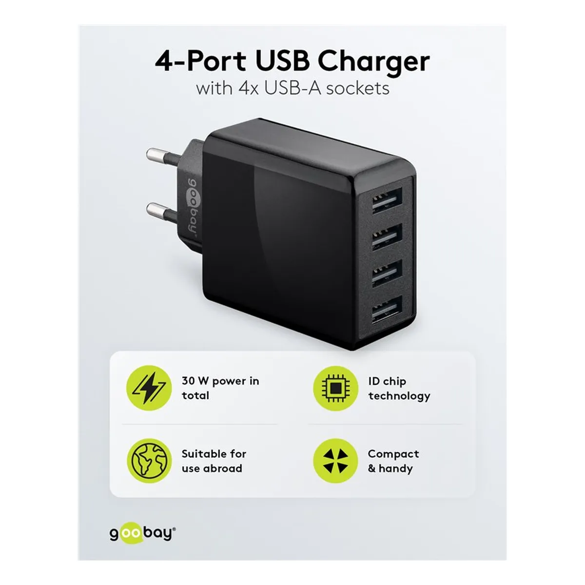 Goobay 4-fach USB-Ladegerät (30W) schwarz