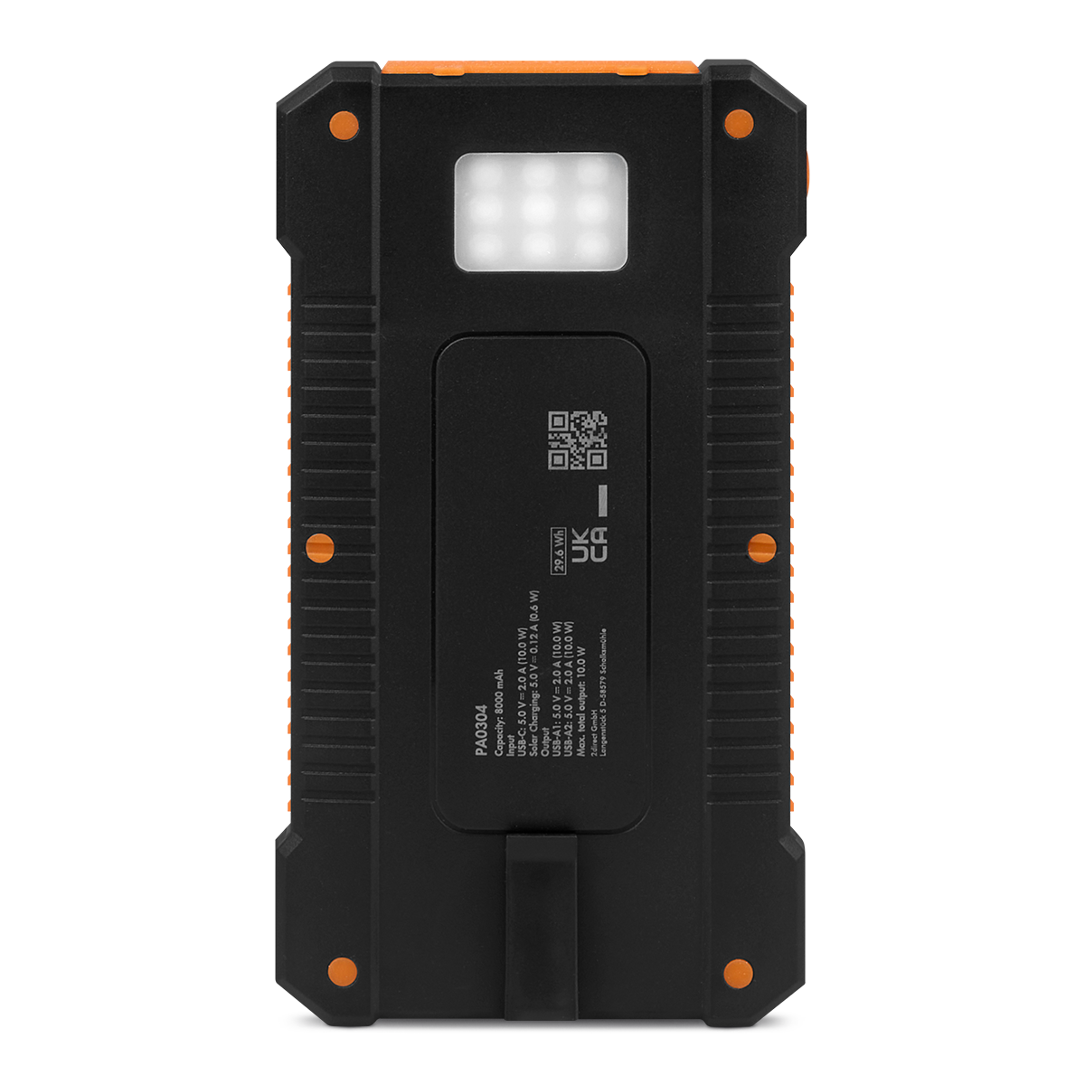 Solar Powerbank 8000 mAh, mit LED-Taschenlampe