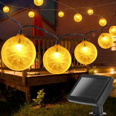 LED Solar Lichterkette, Zitronenscheiben