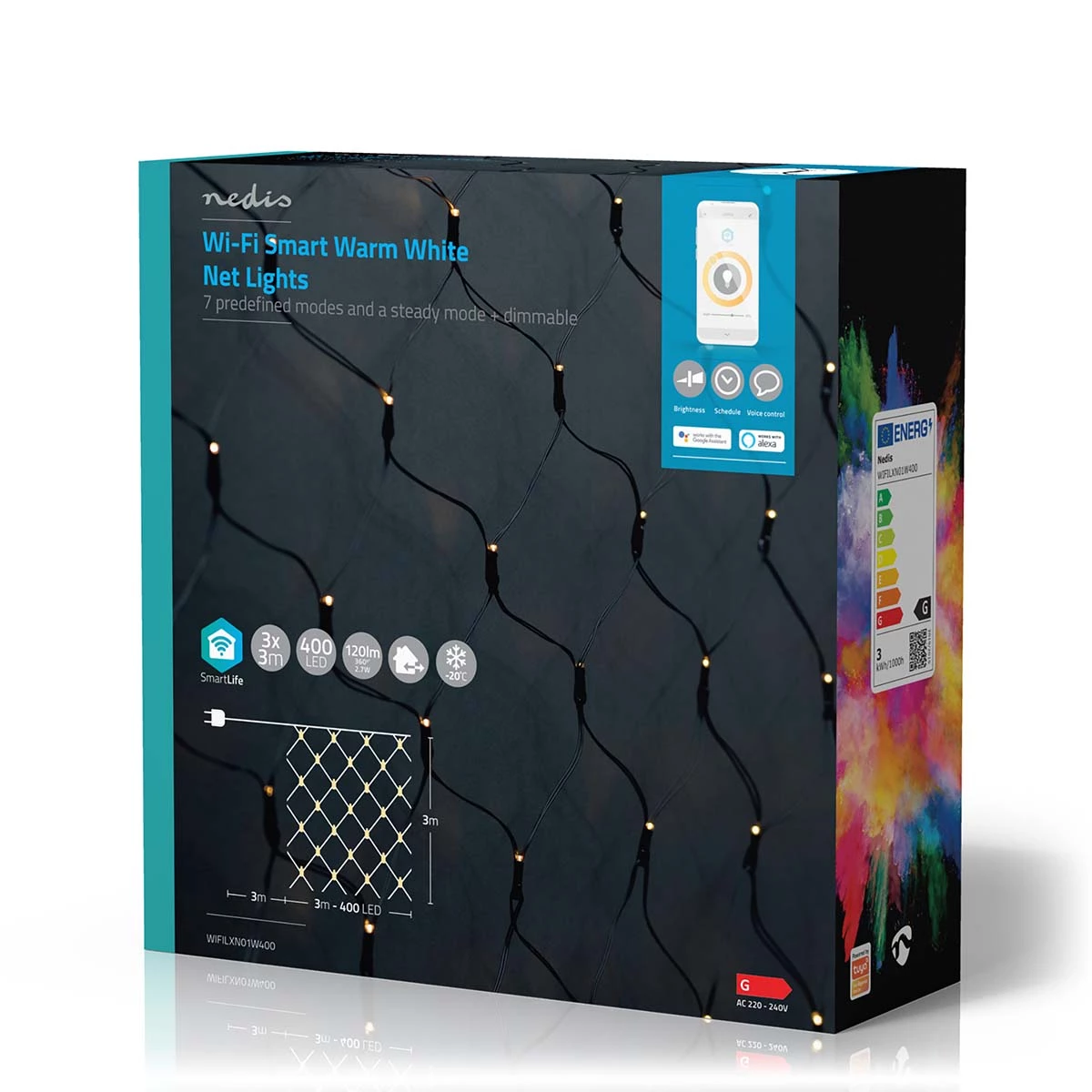 Nedis Smarte LED Netz-Lichterkette, 400 Leds