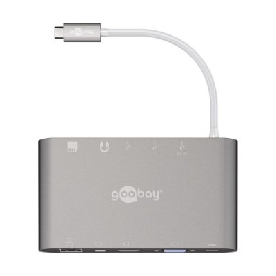 Goobay USB-C™ Multiport-Adapter All in 1 Aluminium, silber