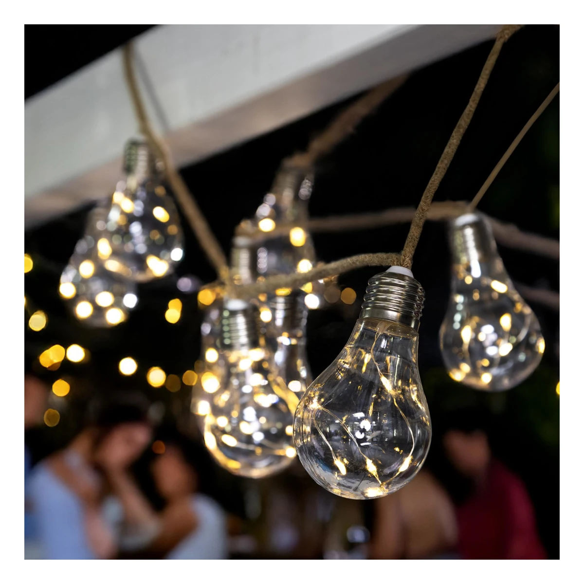 LED Solar Lichterkette mit 10 Glühbirnen