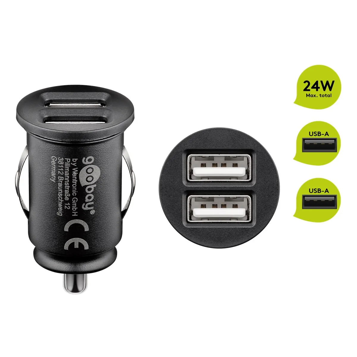 Goobay Dual USB-Autoladegerät 4,8 A