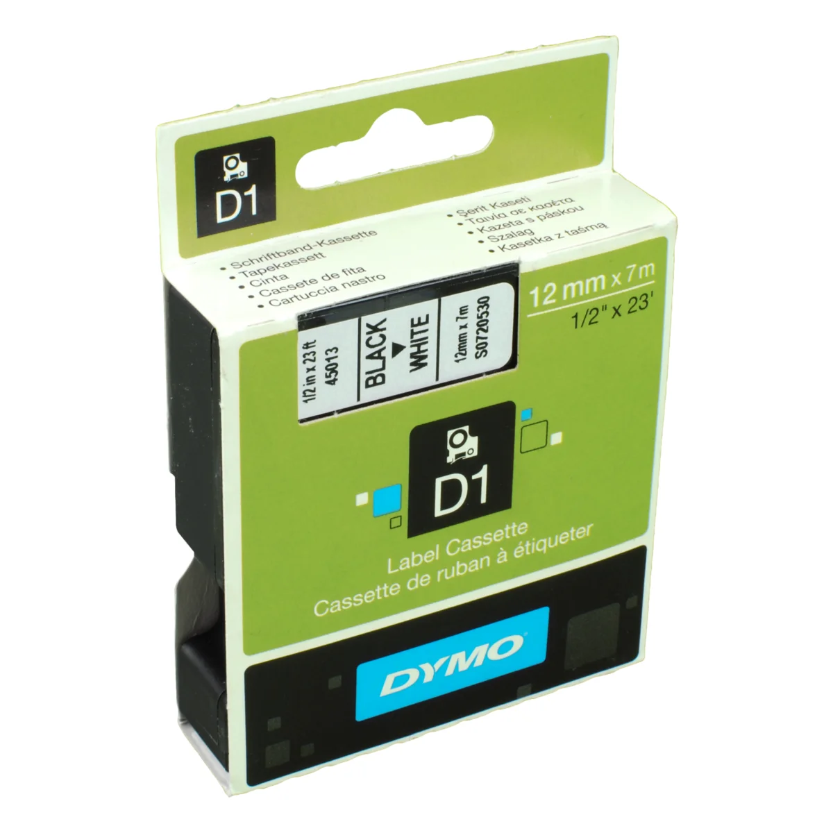 Dymo Label Band D1 45013 (S0720530) schwarz auf weiß  12mm x 7m
