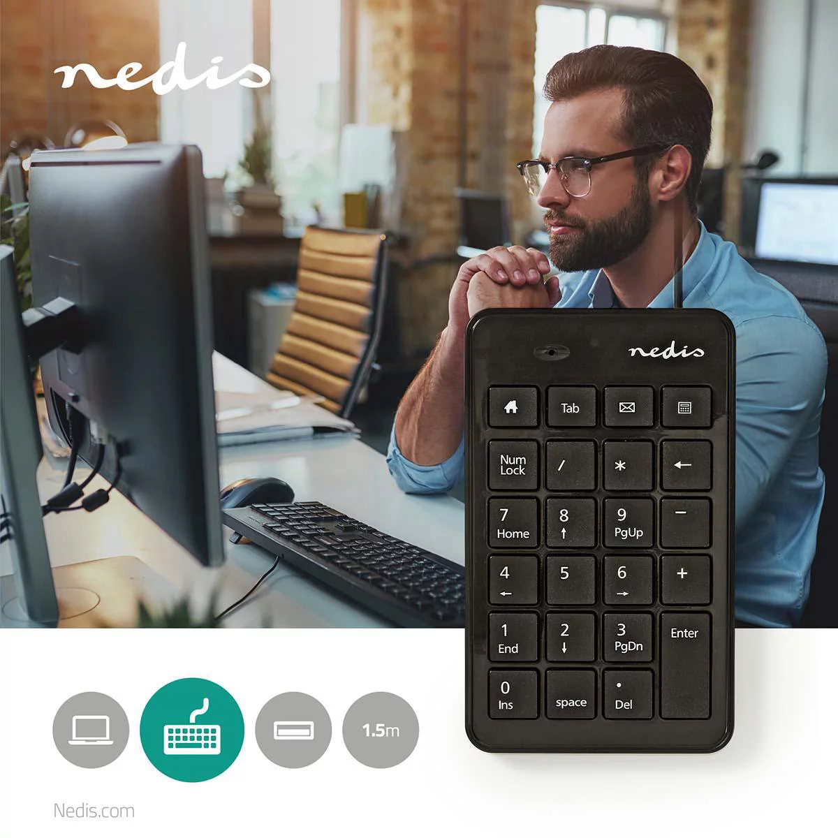 Nedis Kabelgebundenes Keyboard