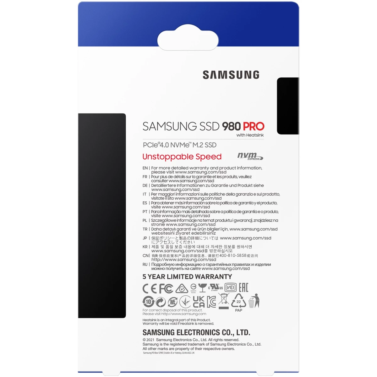 SSD M.2 1TB Samsung 980 PRO Heatsink NVMe PCIe 4.0 x 4 retail