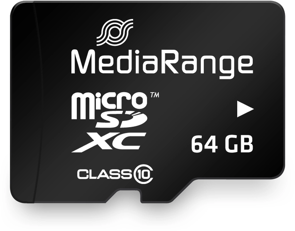MediaRange Micro SDXC Speicherkarte 64GB Klasse 10 SD-Karten Adapter