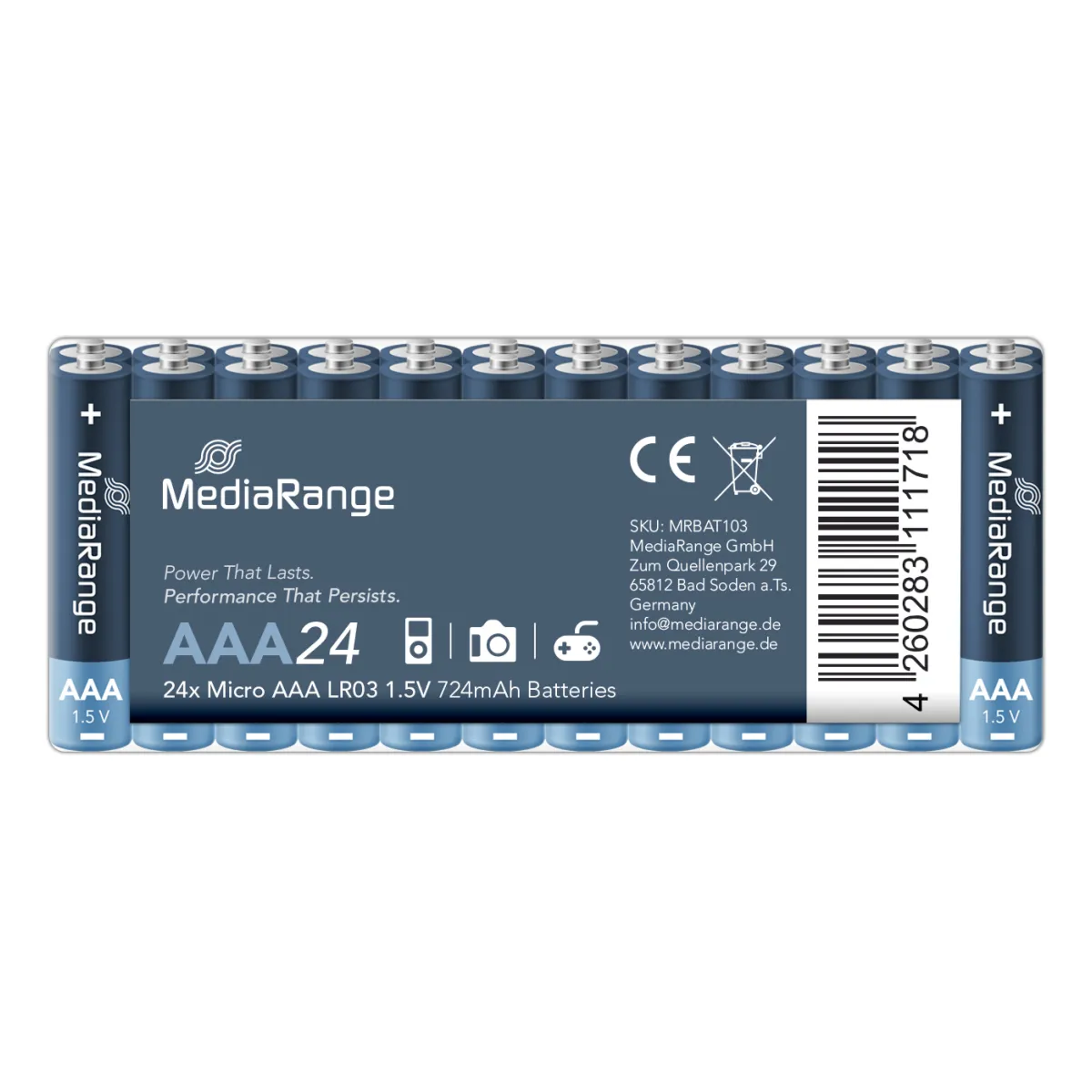 MediaRange Batterien 'Micro AAA' 1,5V 24 Stück