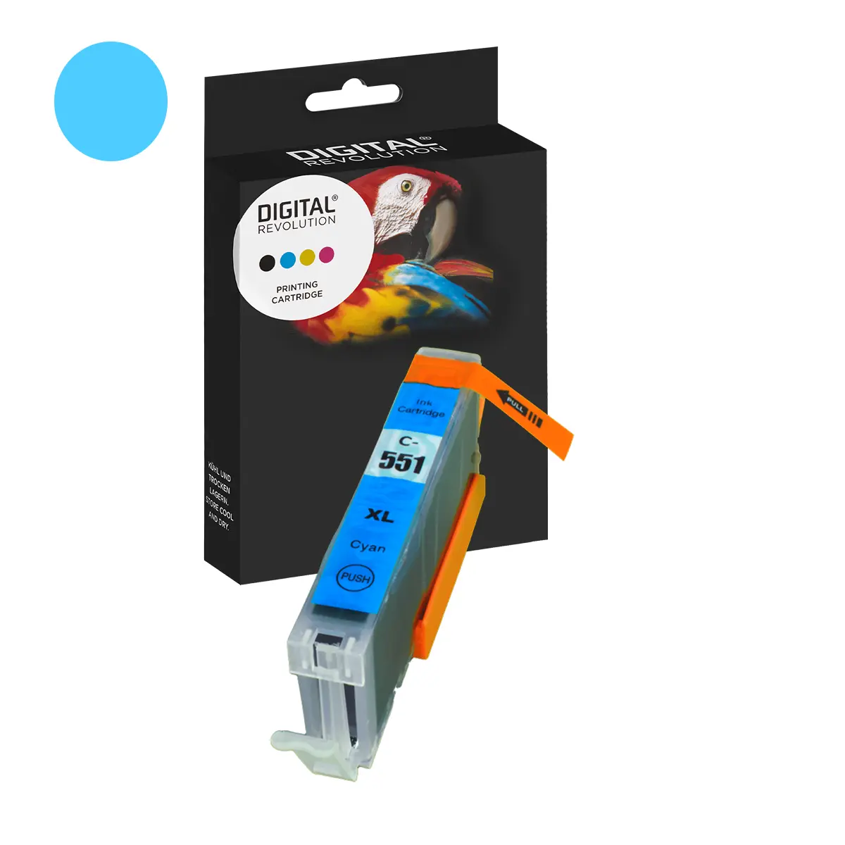 Canon CLI-551 C - alternative Reinigungspatrone 'cyan' 11,6 ml - Digital Revolution Canon CLI-551 C - alternative Reinigungspatrone 'cyan' 11,6 ml - Digital Revolution