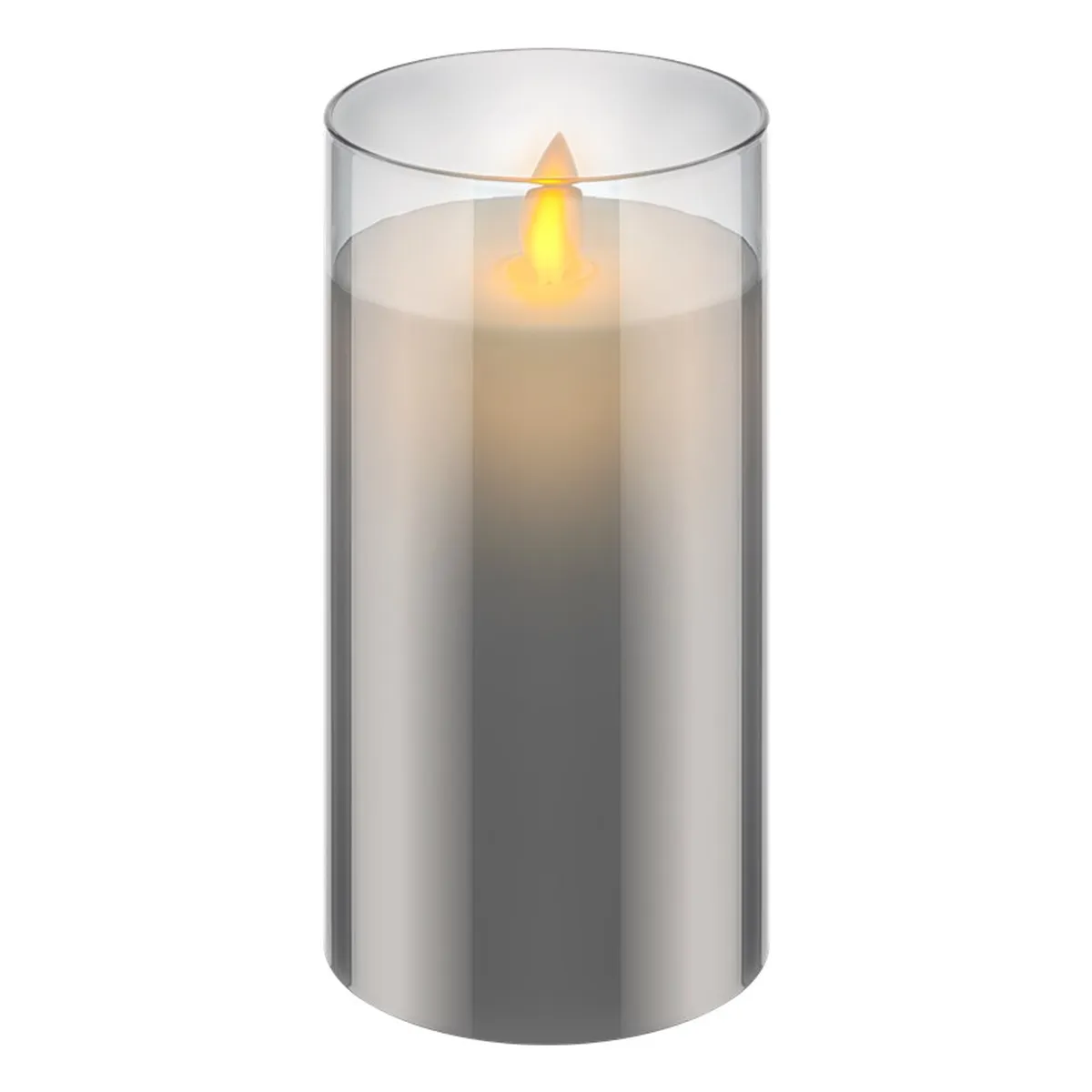 Goobay LED-Echtwachs-Kerze im Glas, 7,5 x 15 cm