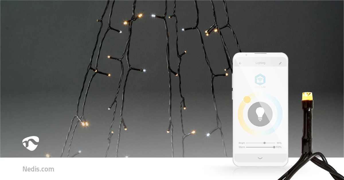 Nedis Smarte LED Tannenbaum-Lichterkette, 200 LEDs Nedis Smarte LED Tannenbaum-Lichterkette, 200 LEDs