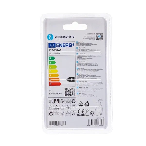 Aigostar LED 'Kerze', 3W, 270°, E14