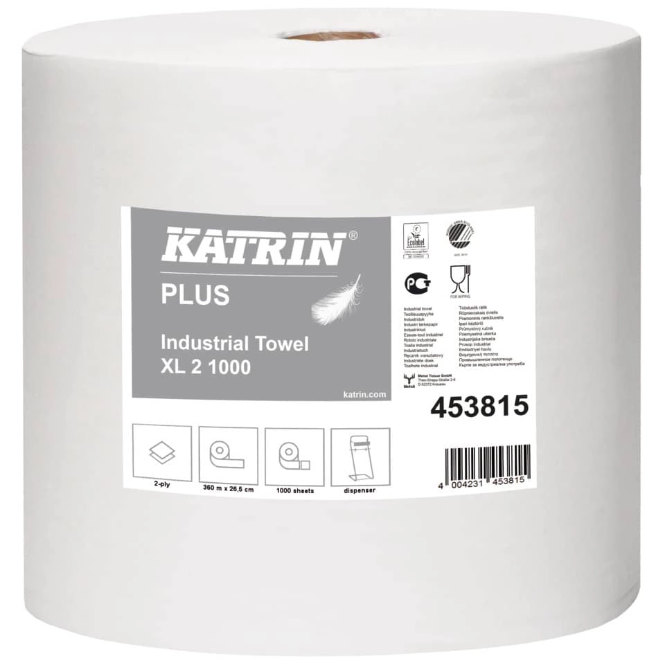 KATRIN Wischtuch Plus Industrial XL weiß, 2-lagig, 1000 Blatt