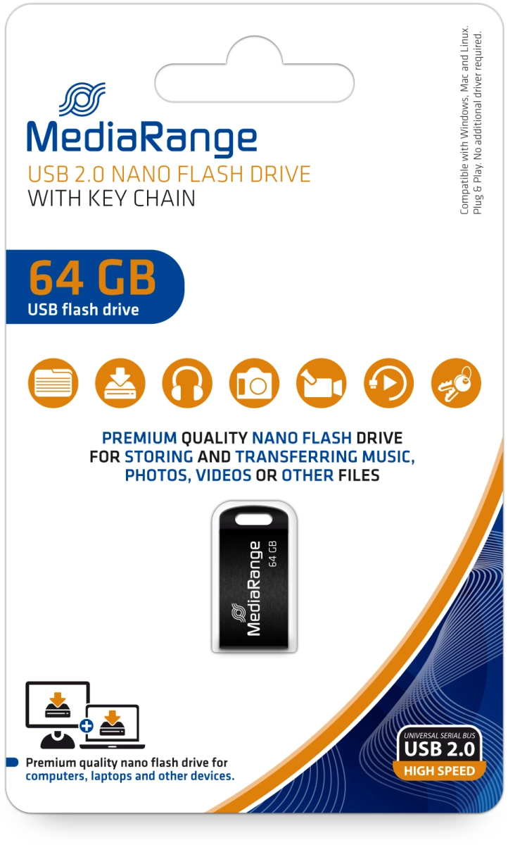 MediaRange Mini USB-Speicherstick 64 GB