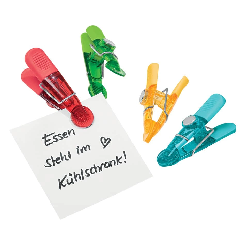 Wedo Notizhalter Magnet GLOSSY - 4 Stück, sortiert