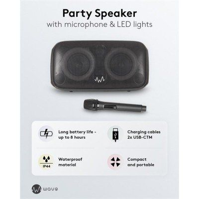 Waveaudio 60W Partylautsprecher 