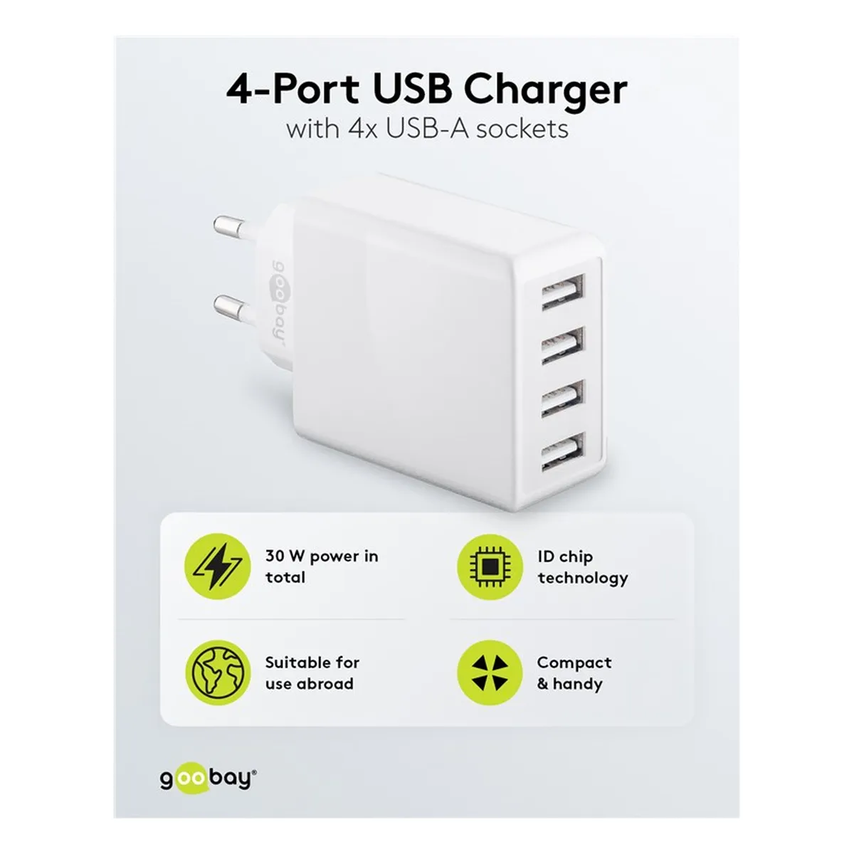 Goobay 4-fach USB-Ladegerät (30W) weiß