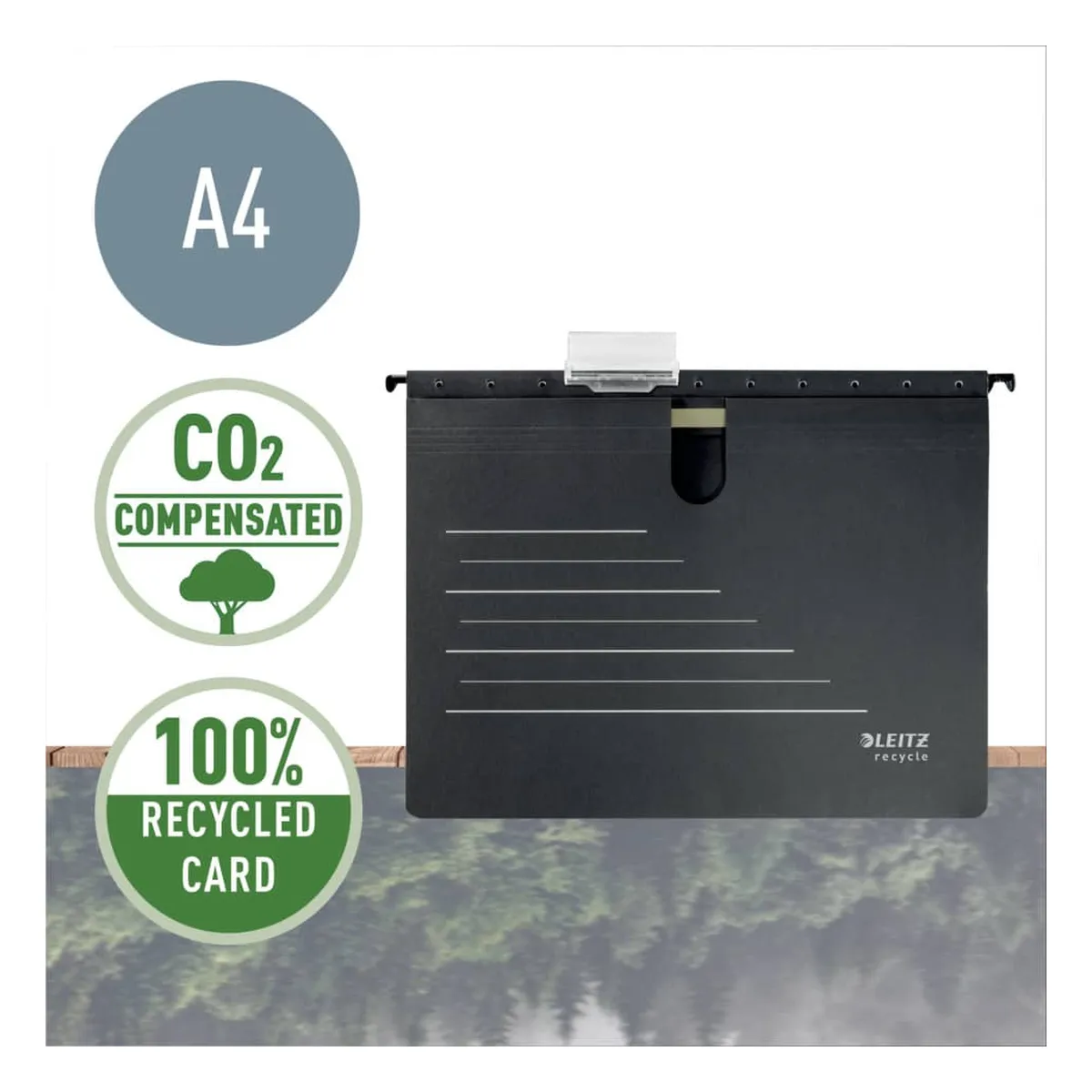Leitz Hängehefter Alpha® Recycle - kfm. Heftung, Karton (RC), schwarz