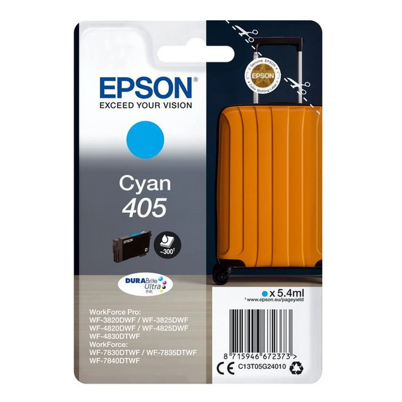 Druckerpatrone Epson 405 cyan 5,4 ml | 300 Seiten (C13T05G24010)