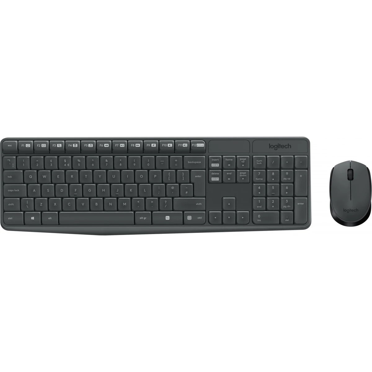 Logitech Wireless Keyboard and Mouse -Grey- MK235