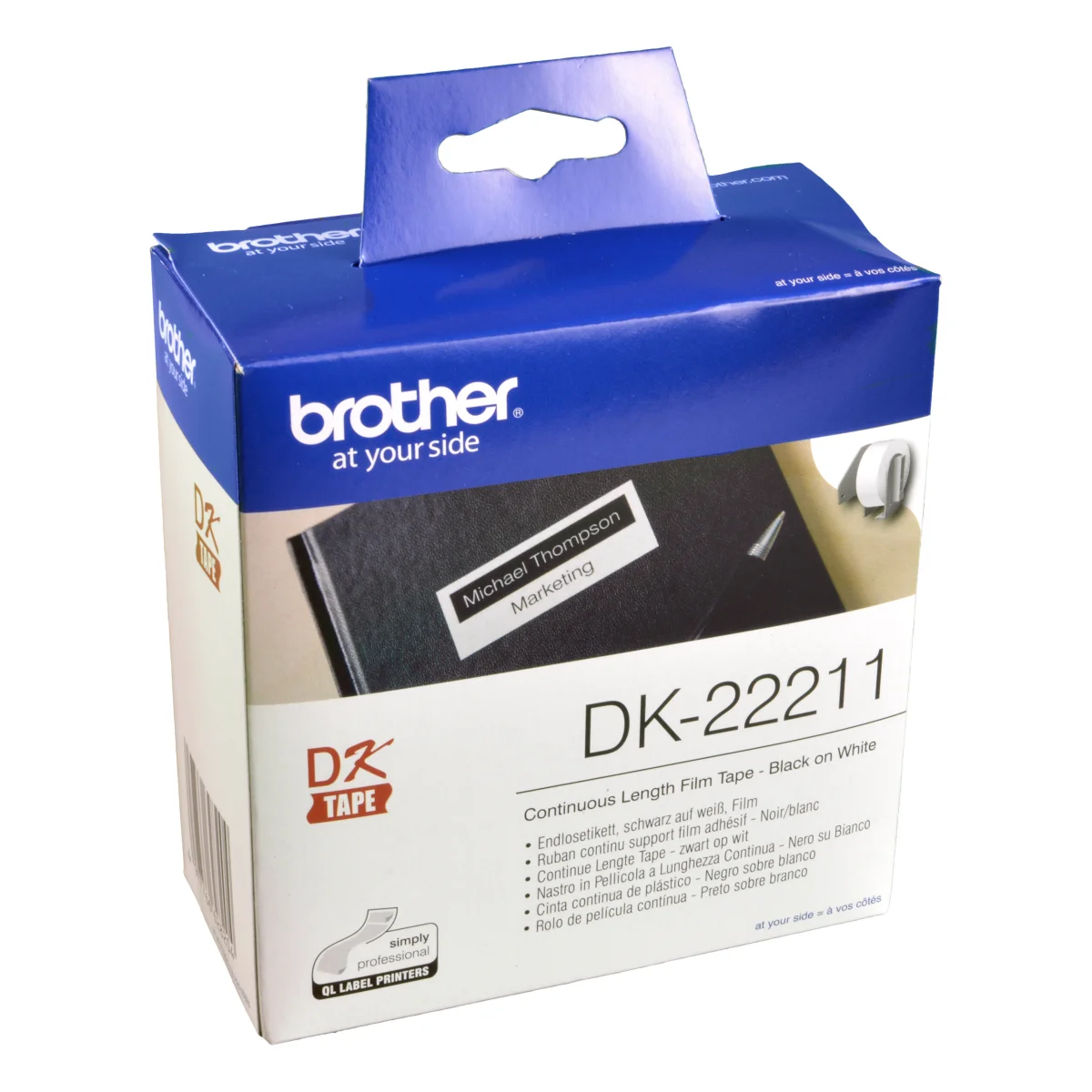 Brother PT Etiketten DK22211  weiss  29mm x 15,24m  Rolle