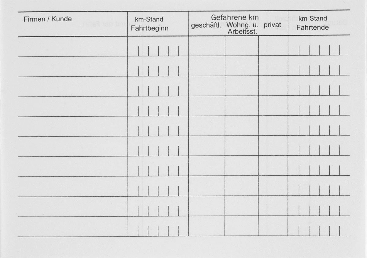 Fahrtenbuch, DIN A6, 40 Blatt, FSC