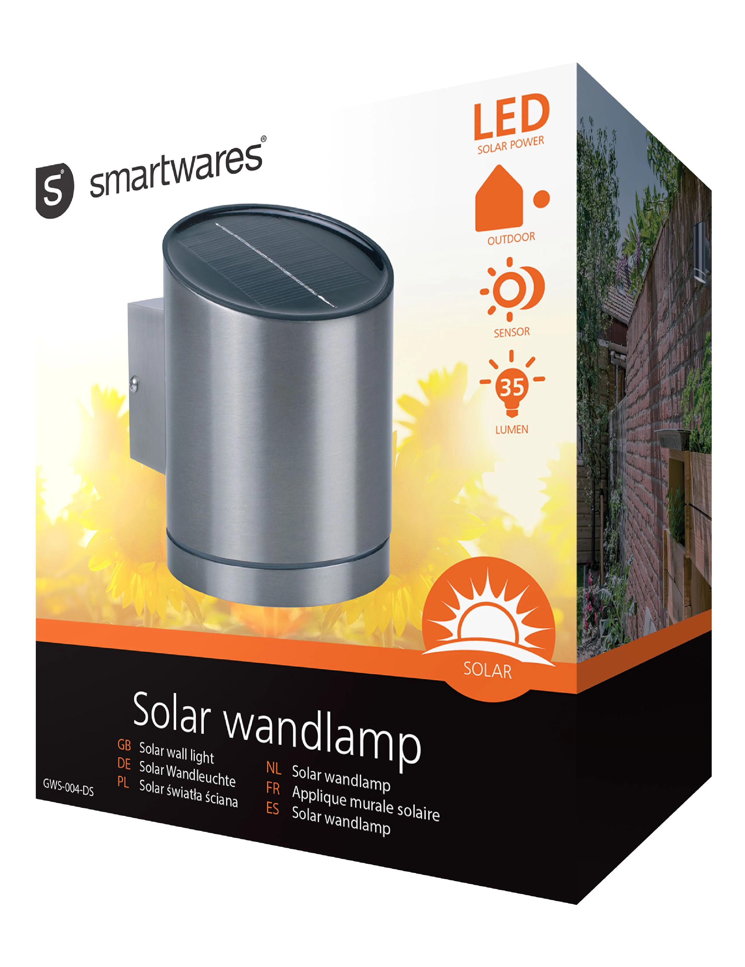 Solar-Wandleuchte LED grau - Ranex