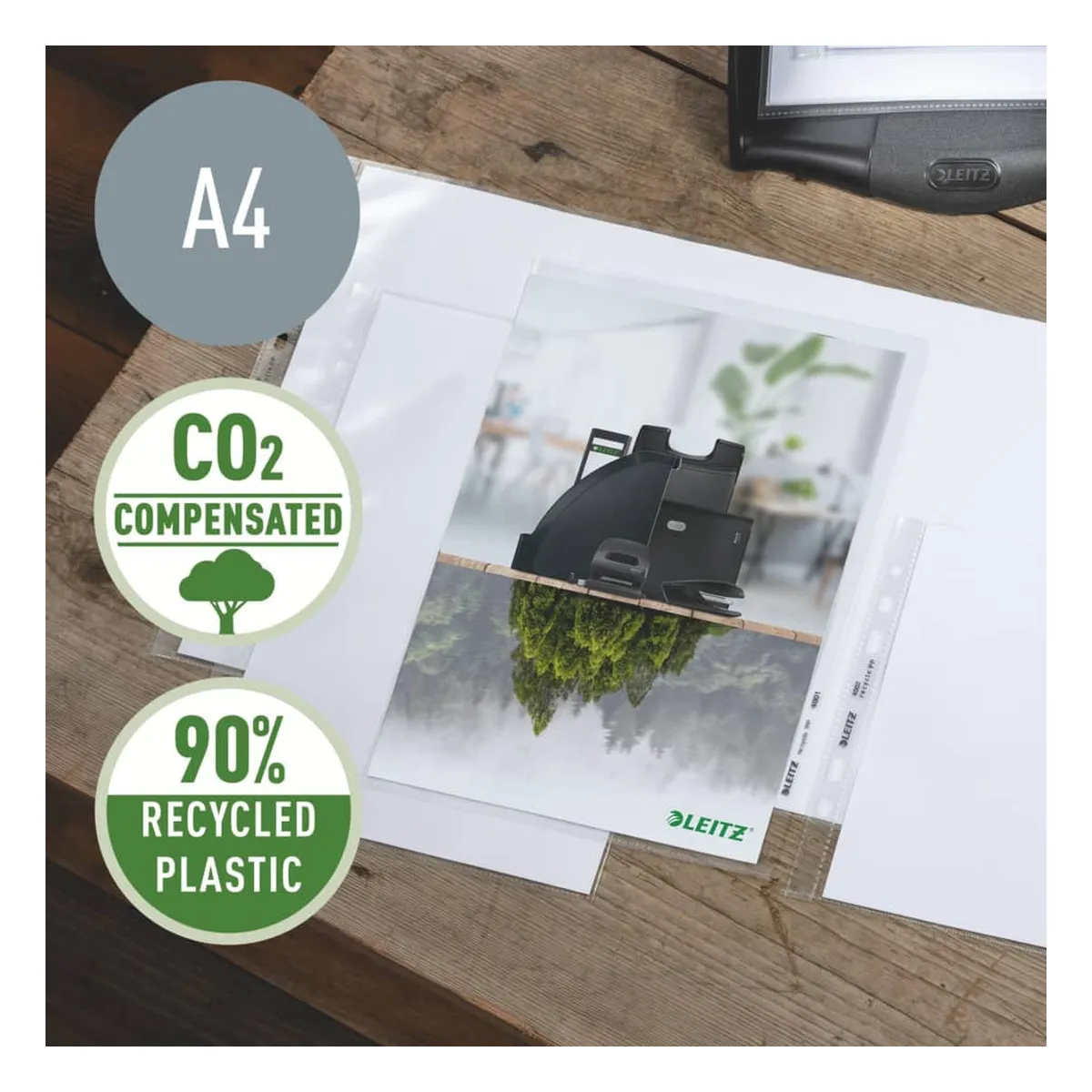 Leitz Sichthülle Recycle - A4, PP, genarbt, dokumentenecht, 25 Stück, farblos