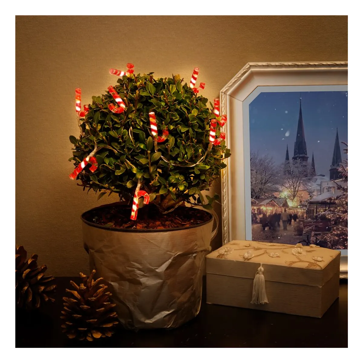 Goobay 10er LED-Lichterkette 'Zuckerstangen'