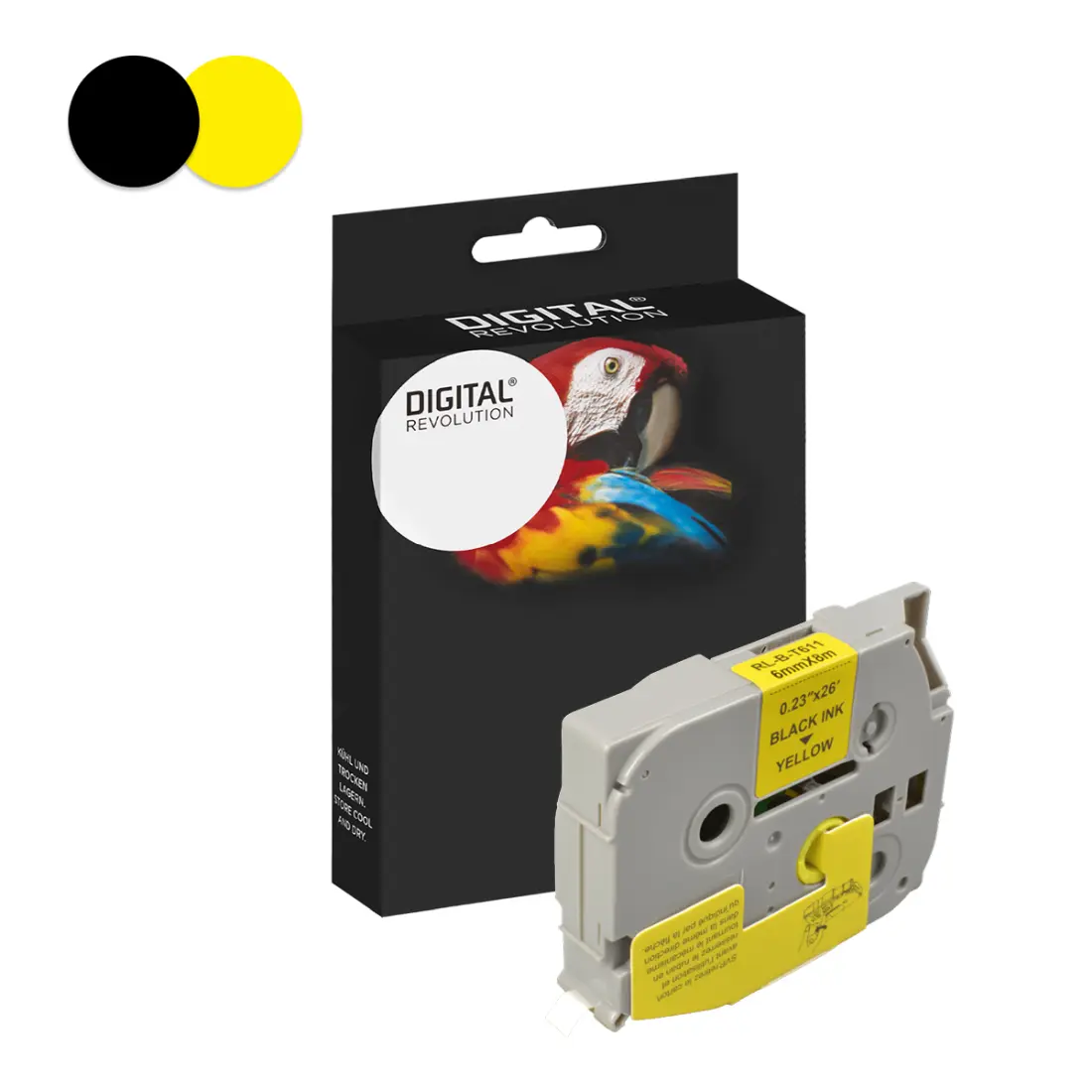 Brother TZE-611 - alternatives Schriftband schwarz auf gelb 6 mm