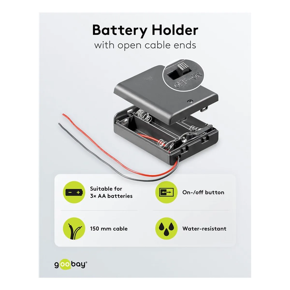 Goobay 3x AA (Mignon) Batteriehalter