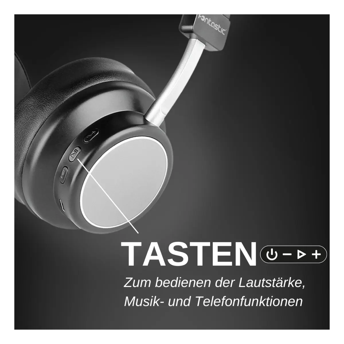 Fontastic drahtloser On-Ear Kopfhörer Xtaz schwarz/grau