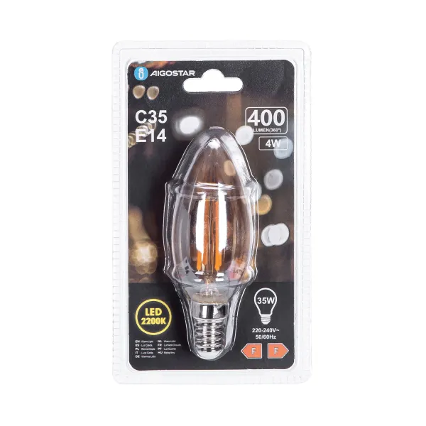 Aigostar LED FILAMENT 'Kerze', 4W, E14