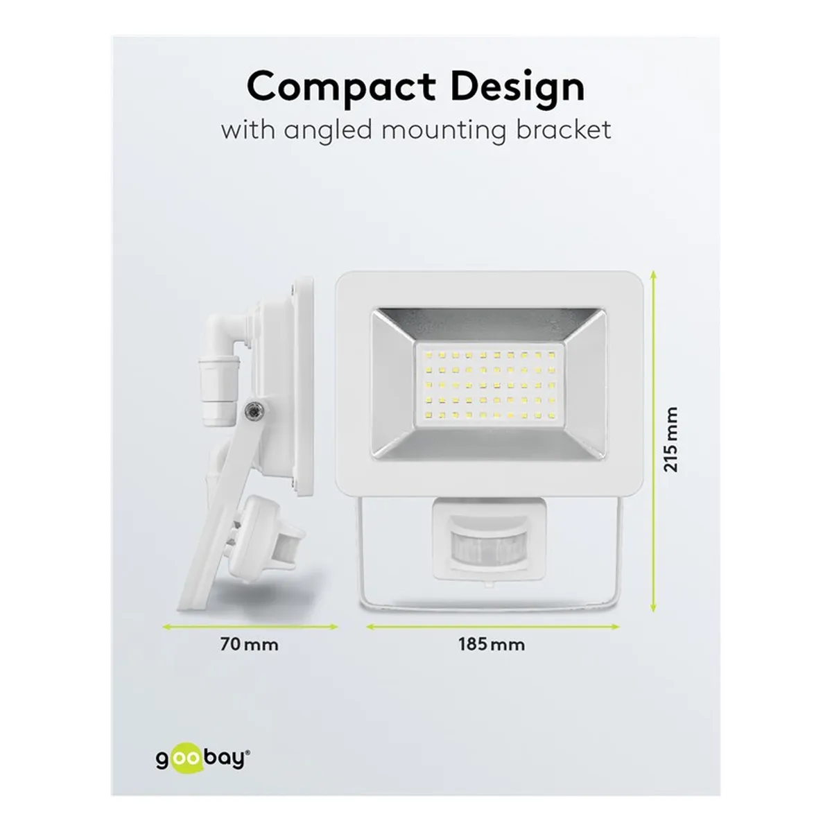Goobay LED-Außenstrahler, 50 W, mit Bewegungsmelder