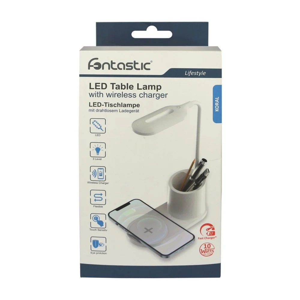 Fontastic Schreibtischlampe mit Induktivlader & Stiftehalter