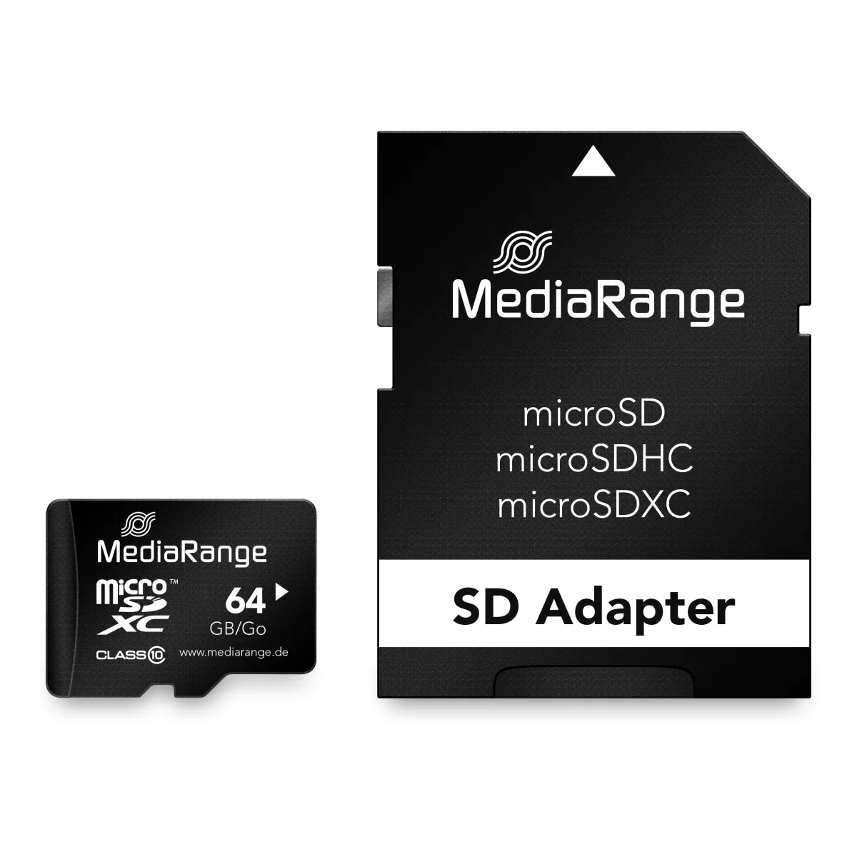 MediaRange Micro SDXC Speicherkarte 64GB Klasse 10 SD-Karten Adapter