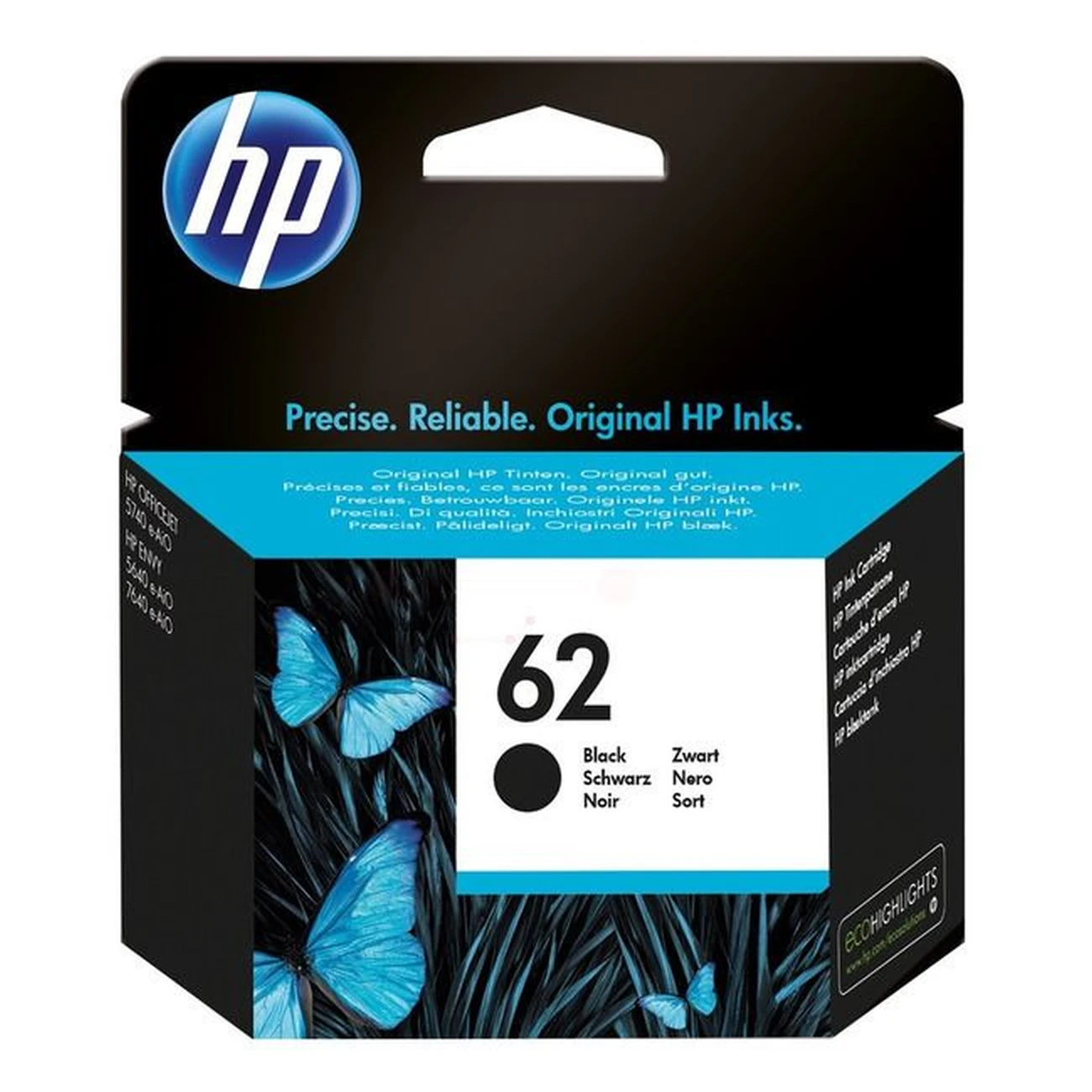 Druckerpatrone HP 62 schwarz 4 ml | 200 Seiten (C2P04AE)